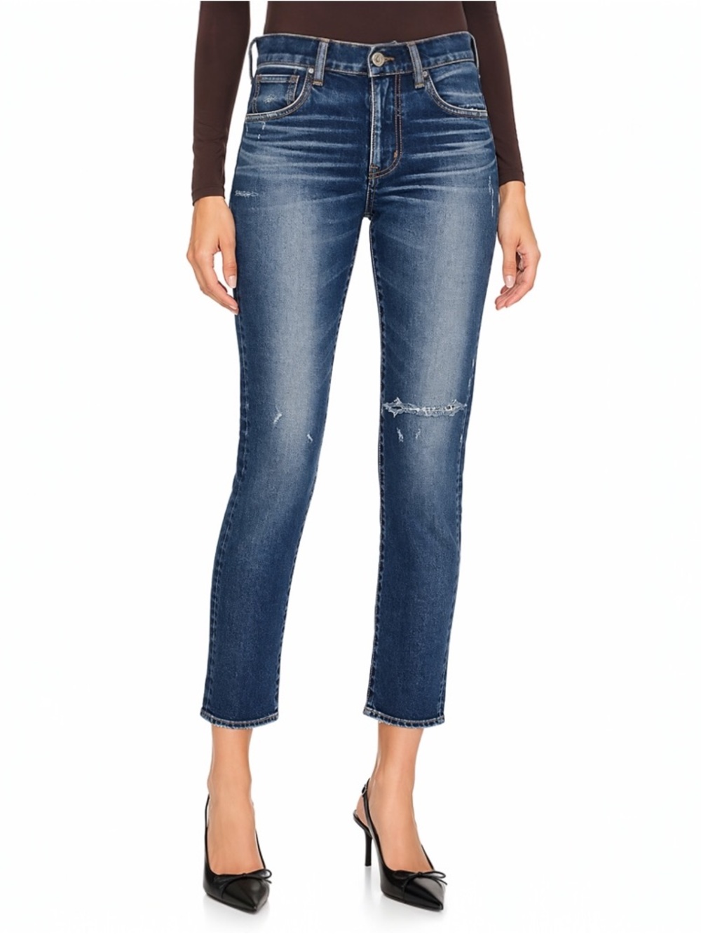 MOUSSY‎ VINTAGE Edgerton Skinny Women's 26 Dark Blue Casual Selvedge Denim New